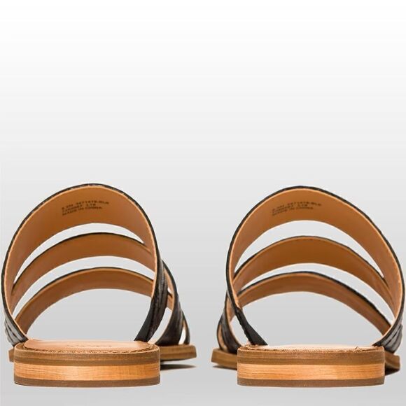 Frye & Co. Evie 3 Band Slide Leather Sandals Black Size 6.5 - Picture 5 of 10